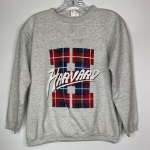 Vintage Ross International Gray Harvard Crewneck Sweatshirt Medium